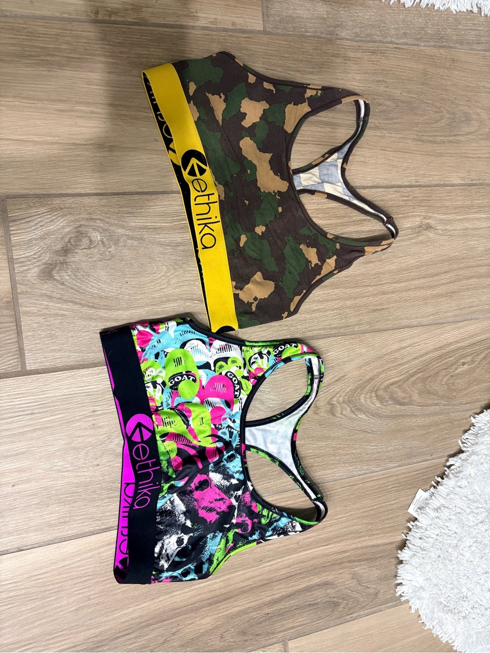 ethika Camo Yellow Band & Neon Multicolor Sports Bras